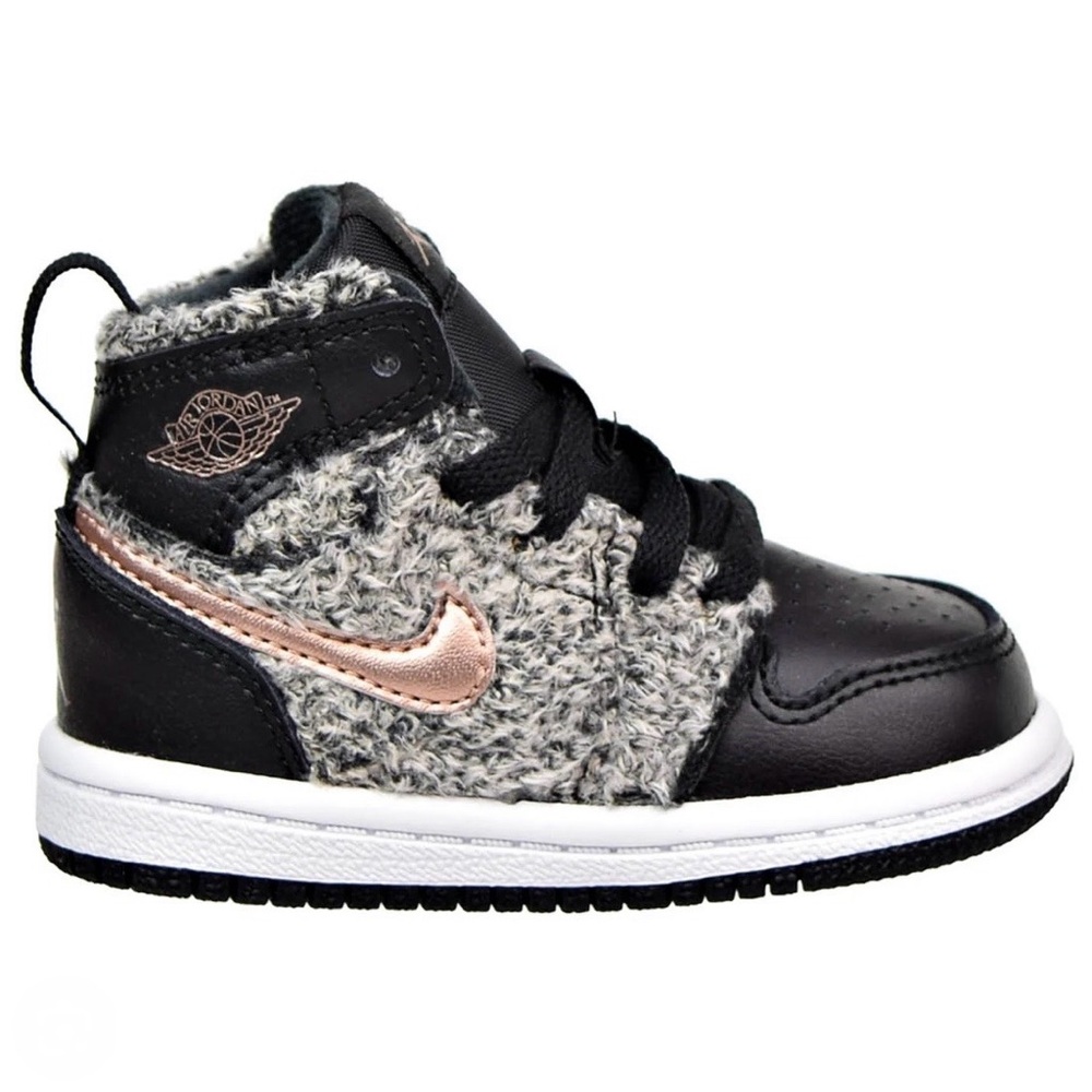 Nike Jordan 1 retro high gt toddlers shoes black/metallic - Size 8
